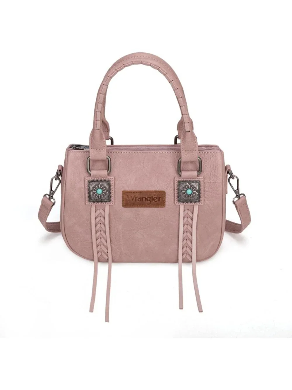 Fringe Crossbody Satchel Purse with Detachable Strap & Top Handle - Stylish Bag